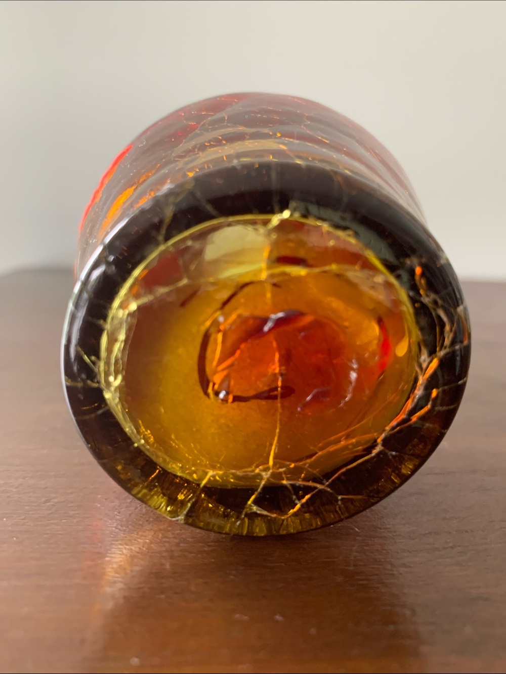 Crackle  Glass Vase - Picture 8 of 11